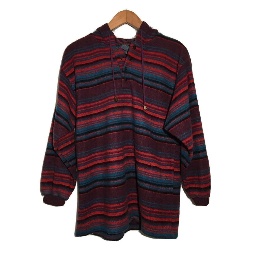 Santana Hooded Sweatshirt Southwestern‎ Womens Large 36027 Multicolor Vintage